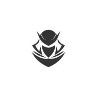 illustration de logo de conception d'icône de ronin vecteur
