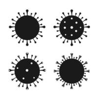 ensemble de silhouettes noires de molécules de virus vecteur