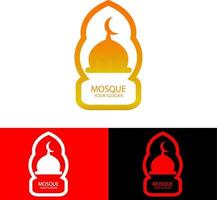 mosquée dorée avec logo à deux couleurs vecteur