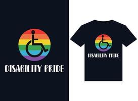 illustrations de fierté d'invalidité pour la conception de t-shirts prêts à imprimer vecteur