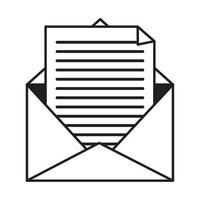 Courrier papier enveloppe lettre communication icône du design isolé vecteur