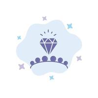 icône bleue de mariage de coeur d'amour de diamant sur le fond abstrait de nuage vecteur
