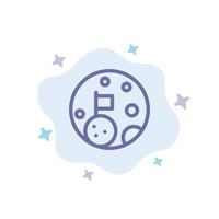 lune drapeau espace planète bleue icône sur fond de nuage abstrait vecteur