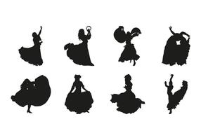 Vecteur libre de silhouettes de danse gipsy