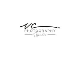 lettre vc signature logo template vecteur