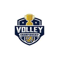vecteur de conception de logo de championnat de volley-ball