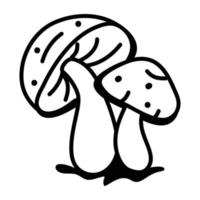 une icône de contour modifiable de champignons vecteur