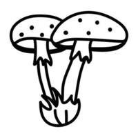 une icône de contour modifiable de champignons vecteur