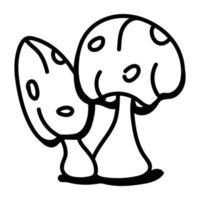 une icône de contour modifiable de champignons vecteur