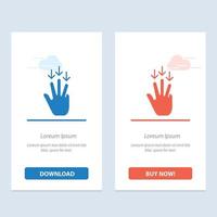 doigt vers le bas flèche gestes bleu et rouge télécharger et acheter maintenant modèle de carte de widget web vecteur