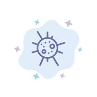 icône bleue du virus de la maladie bactérienne sur fond de nuage abstrait vecteur