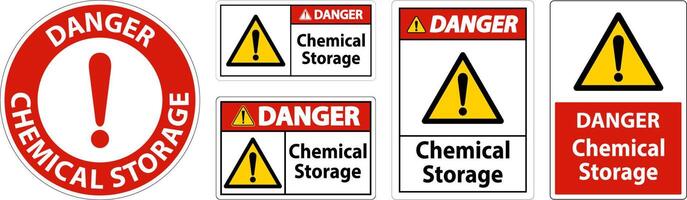 signe de symbole de stockage de produits chimiques de danger sur fond blanc vecteur