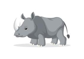 clipart rhinocéros vecteur isolé sur fond blanc