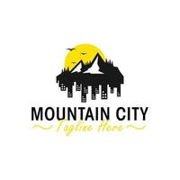 création de logo illustration ville de montagne vecteur