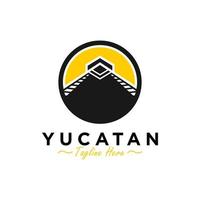 logo illustration du patrimoine du yucatan vecteur