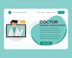 page de destination web de diagnostic de soins de santé en ligne et de consultant médical vecteur