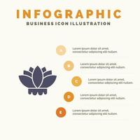 modèle de présentation infographie chinoise fleur chine présentation en 5 étapes vecteur