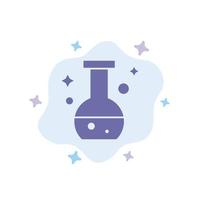 icône bleue de test de laboratoire de flacon de tube sur fond de nuage abstrait vecteur