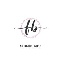 fb écriture initiale et création de logo de signature avec cercle. beau design logo manuscrit pour la mode, l'équipe, le mariage, le logo de luxe. vecteur