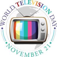 création du logo de la journée mondiale de la télévision vecteur