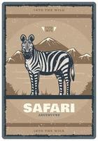 affiche vintage de vecteur pour le club de chasse safari