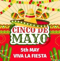 invitation de vecteur fiesta mexicaine cinco de mayo