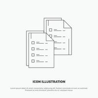 document analytique données copie papier résumé ligne icône vecteur