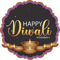 joyeuse fête des lumières de diwali vecteur