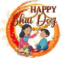 conception d'affiche heureuse bhai dooj vecteur