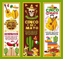 bannières vectorielles pour les vacances mexicaines de cinco de mayo vecteur