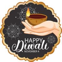 joyeuse fête des lumières de diwali vecteur