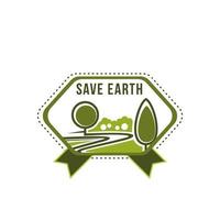 jour de la terre sauver l'icône de l'arbre vert vecteur planète