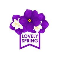 icône de vecteur de printemps de fleurs de crocus saisonniers