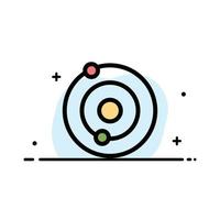 système solaire univers entreprise ligne plate remplie icône vecteur modèle de bannière
