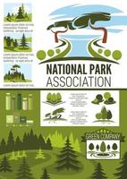 infographie de conception de paysage de parc et de jardin de la ville vecteur