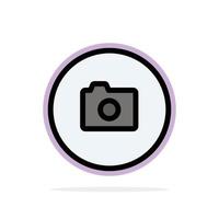 icône de couleur plate de fond de cercle abstrait d'interface utilisateur de base d'image de caméra vecteur