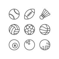 collection de vecteurs de logo d'icône de ligne de ballon de sport