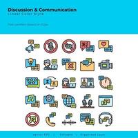 jeu d'icônes de discussion et de communication vecteur