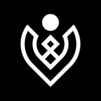 conception de logo moderne avec la combinaison de la lettre v, de l'icône de localisation et de l'icône de tête d'homme vecteur
