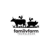 modèle de conception de logo de ferme familiale vecteur