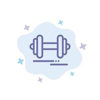 haltère fitness sport motivation icône bleue sur fond de nuage abstrait vecteur
