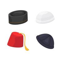 religion chapeau accessoires musulman et juif symbole ensemble illustration vecteur