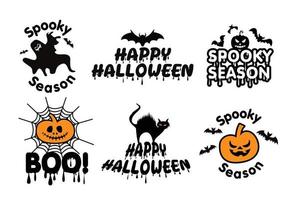 joyeux halloween, texte et chauves-souris, mains zombies, thème halloween, illustration vectorielle. vecteur