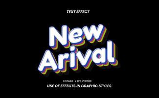 effet de texte - nouvelle arrivée avec un thème rétro et peut être modifié via les paramètres de style graphique vecteur