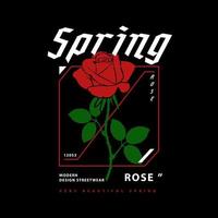 l'art du printemps rose pour le graphique de conception de streetwear vecteur
