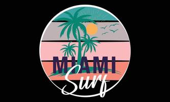 vecteur de surf de miami et conception de t-shirt d'illustrations.