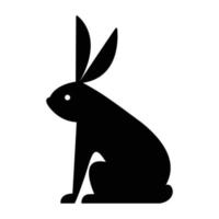 silhouette de lapin isolé sur fond blanc vecteur