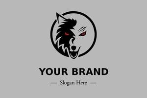 un logo minimaliste de loup noir vecteur