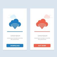 connexion cloud signal wifi bleu et rouge télécharger et acheter maintenant modèle de carte de widget web vecteur