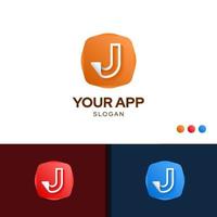 lettre j simple ligne logo app design inspiration template vecteur avec symbole créatif de style pli